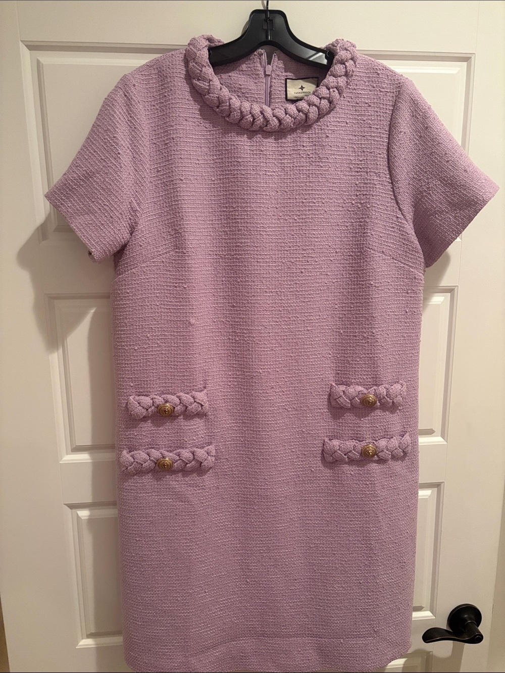 Tuckernuck Lilac Braided-Neck Women’s XL Dress with Gold Buttons- a great look!